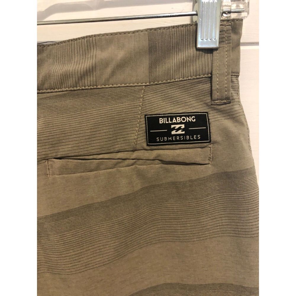 MENS BILLABONG TAN KHAKI STRIPE HYBRID SHORTS SZ 25 SUBMERSIBLES BOARD SHORTS